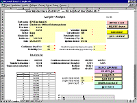 Upper part of the Excel sheet, main configuration and head data